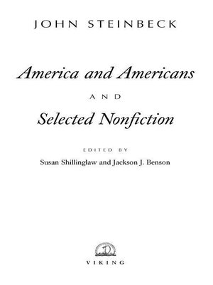 cover image of America and Americans and Selected Nonfiction